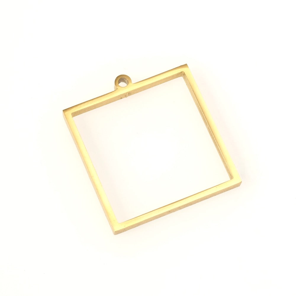 Pendentif Cadre Rectangle en acier inoxydable 304 Doré 24K