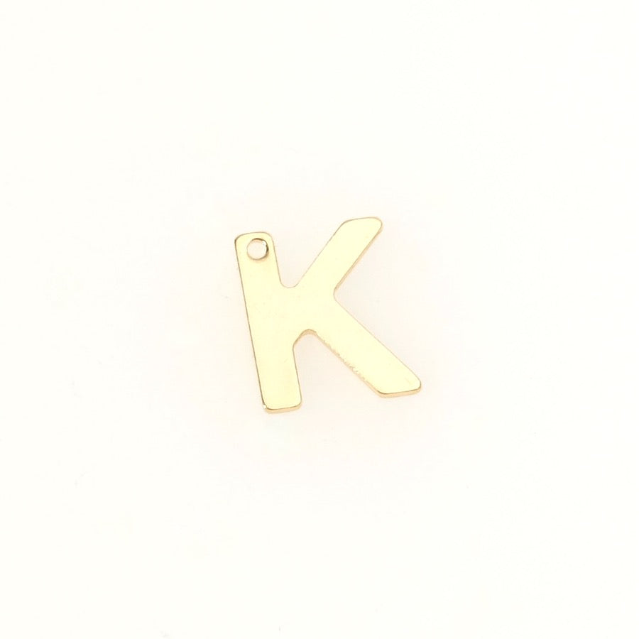 Pendentif Lettre K en acier inoxydable 304 Doré 18K