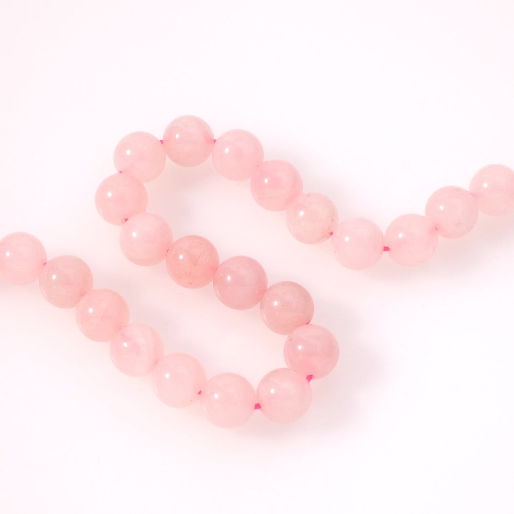 6 perles naturelles rondes 10mm en Opale rose