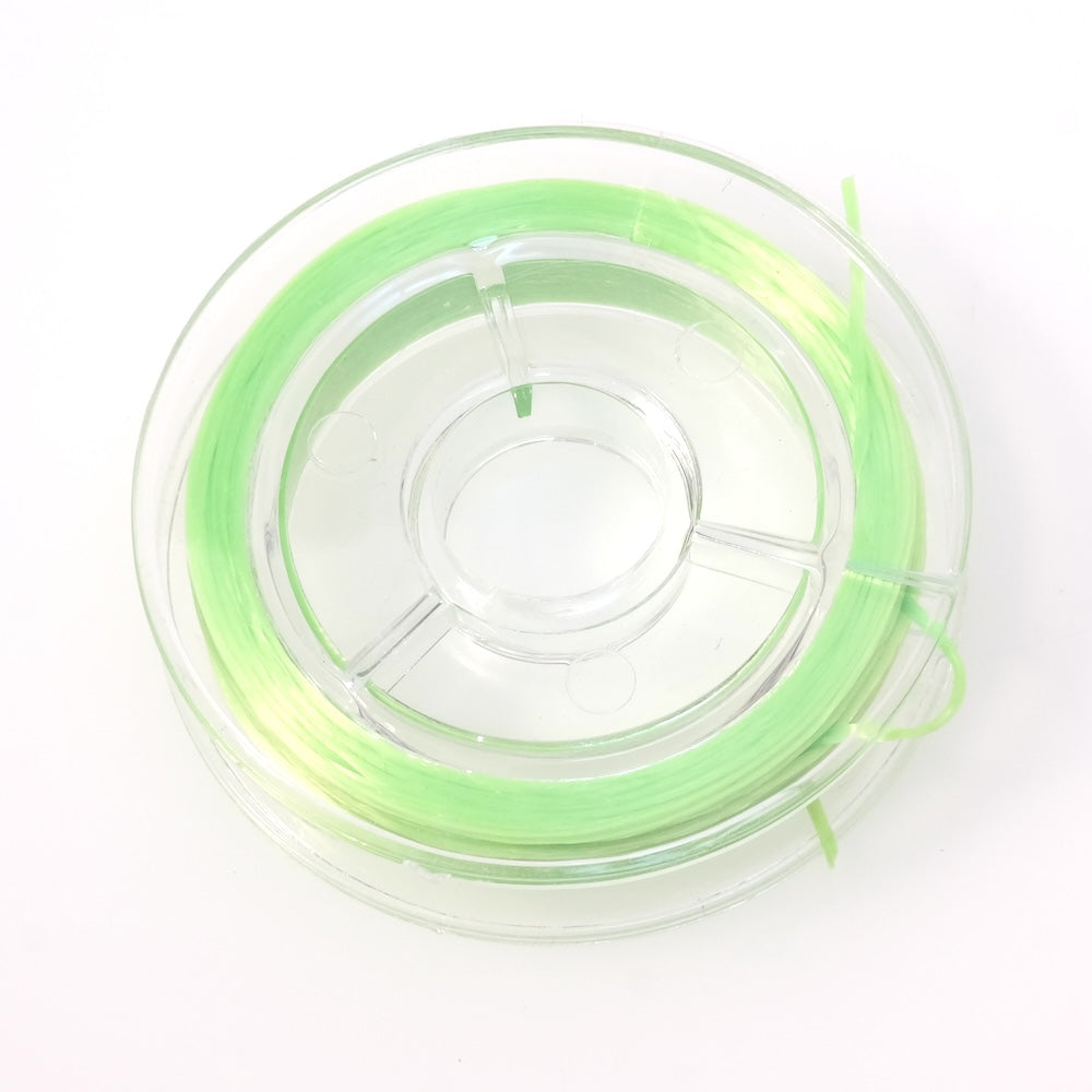 Bobine de 10 mètres de fil Elastique plat 0,6mm Vert fluo