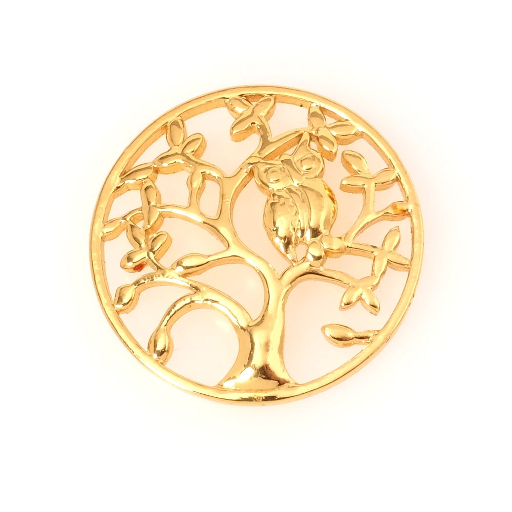 Pendentif arbre de vie en acier inoxydable 304 Doré 18K