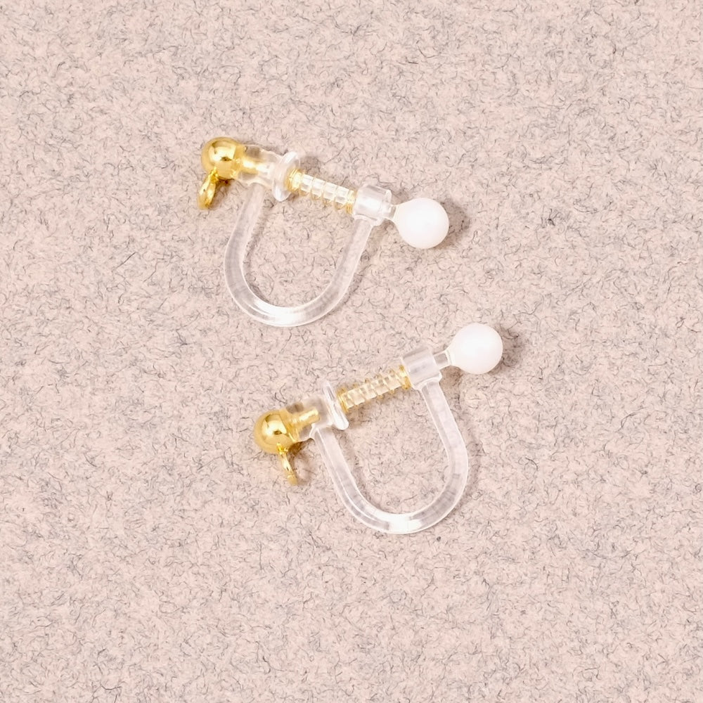 Boucles d'oreilles clip en acier inoxydable 316 Doré 18K, la paire