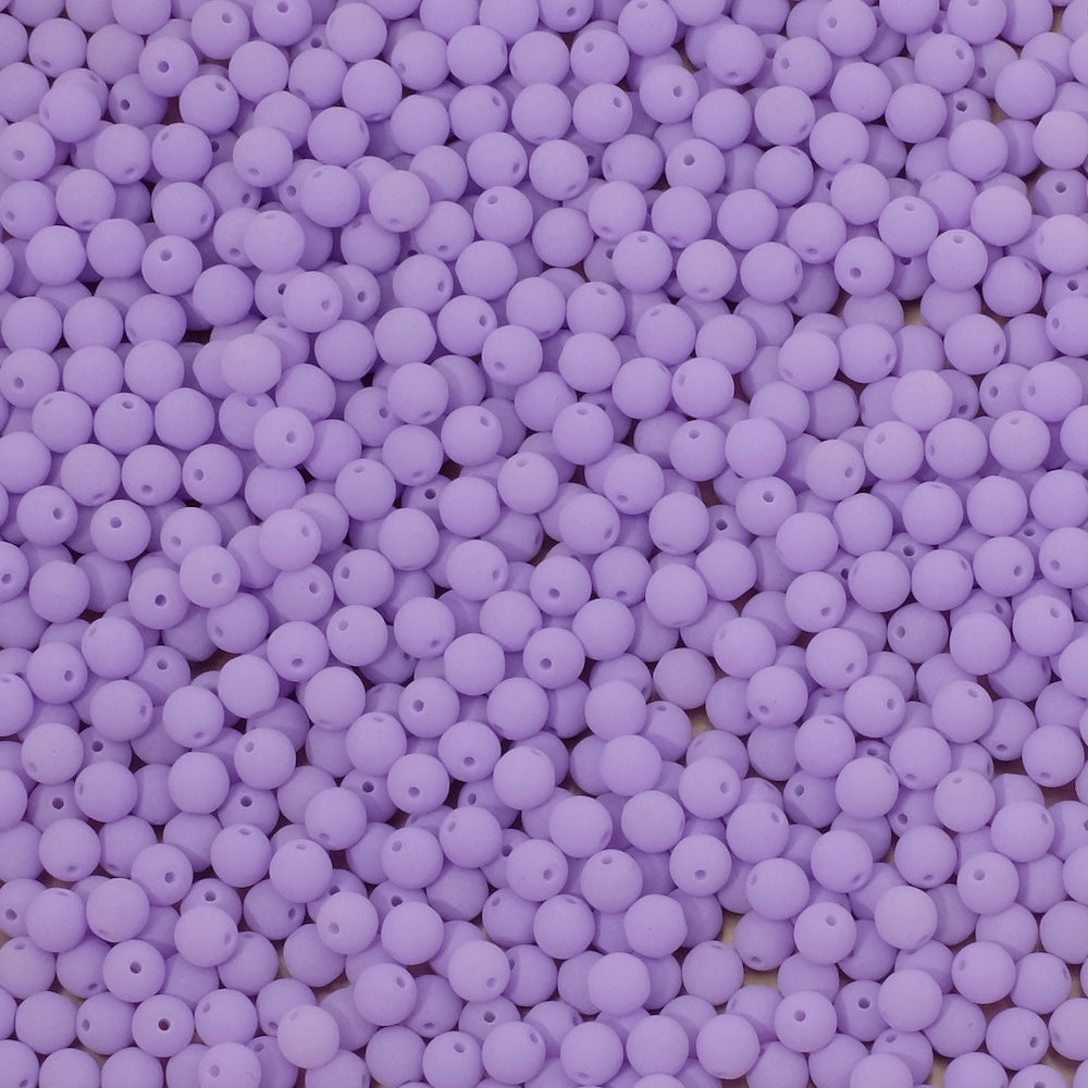 10 perles de Bohème rondes 4mm violet mat