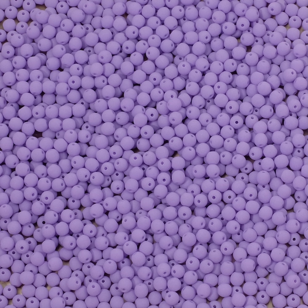 10 perles de Bohème rondes 3mm Violet mat