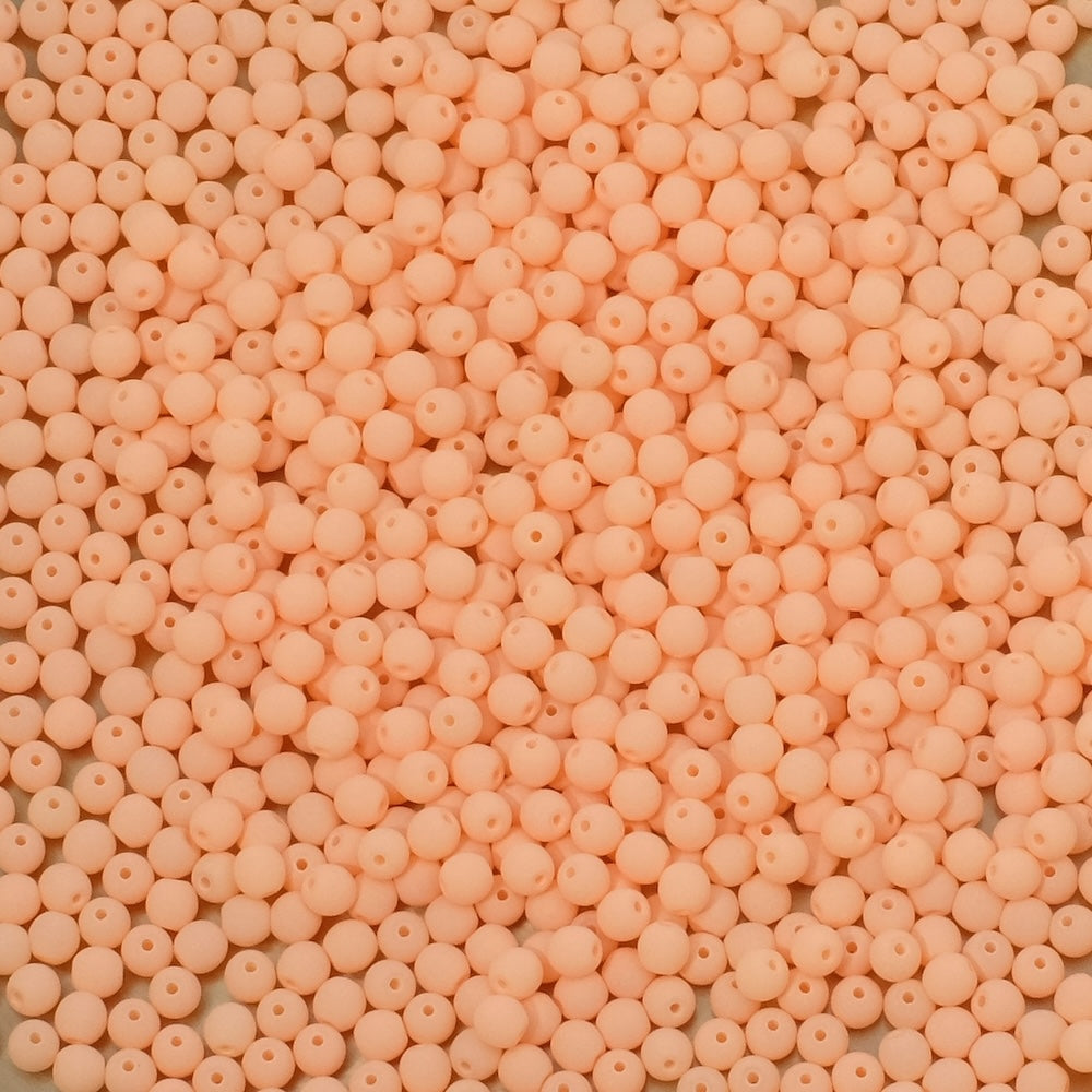 10 perles de Bohème rondes 3mm orange clair mat