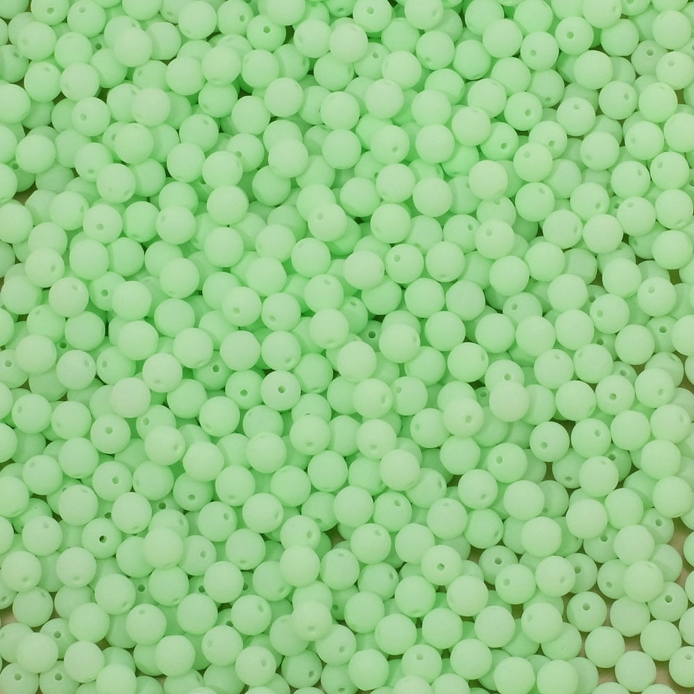 10 perles de Bohème rondes 4mm vert fluo clair mat