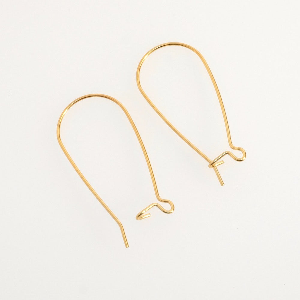 Boucles d&#39;oreilles Dormeuses en laiton doré à l&#39;or fin 24K Premium, la paire