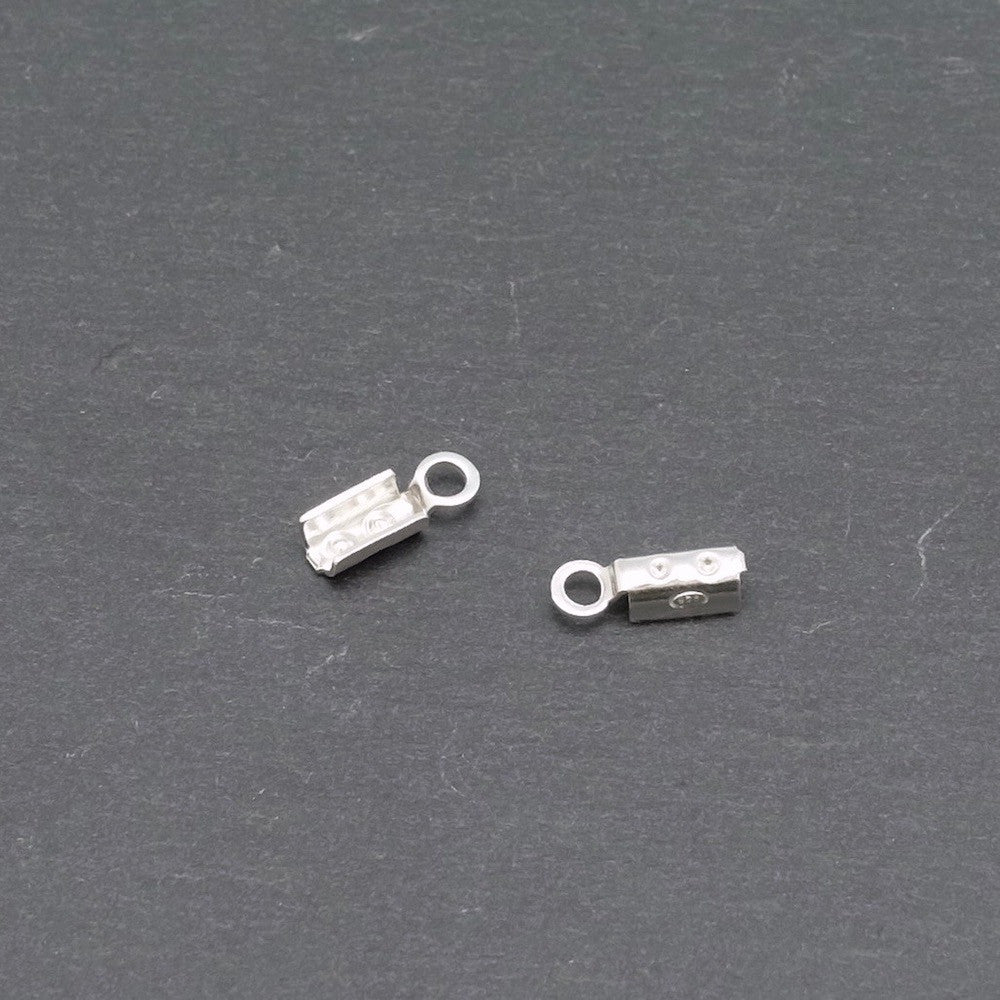 Lot de 4 embouts de cordons 2mm en argent massif 925 