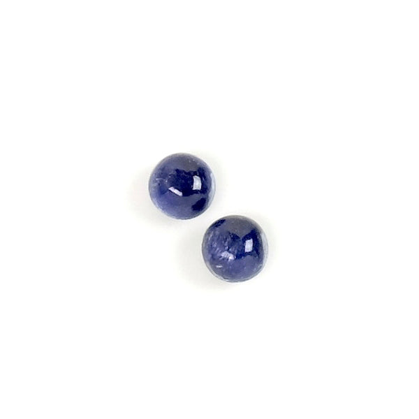 2 Cabochons de pierre naturelle Rond 4mm Saphir