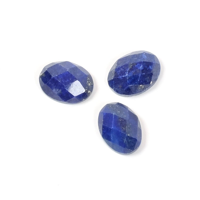 Cabochon pierre naturelle Ovale facetté 6 x 8mm Lapis Lazuli