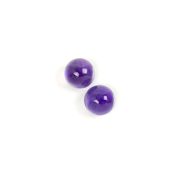 2 Cabochons de pierre naturelle Rond 4mm Améthyste