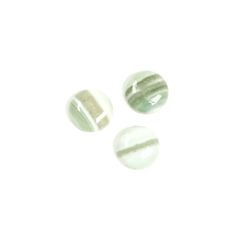 Natuursteen cabochon 8mm Groen gestreepte agaat