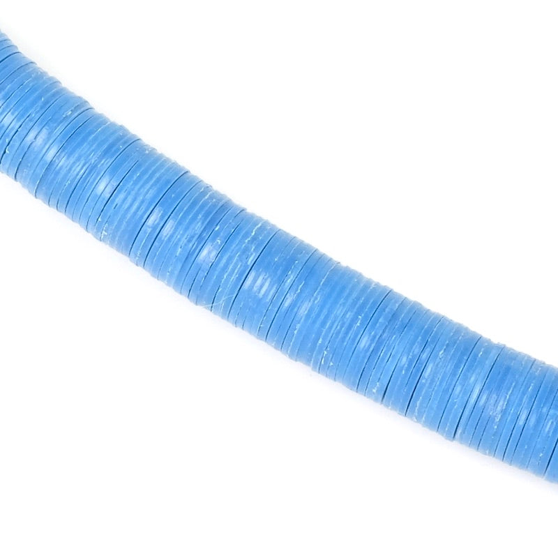 Echte Heishi kralen 8 mm blauw Afrikaans vulcaniet vinyl