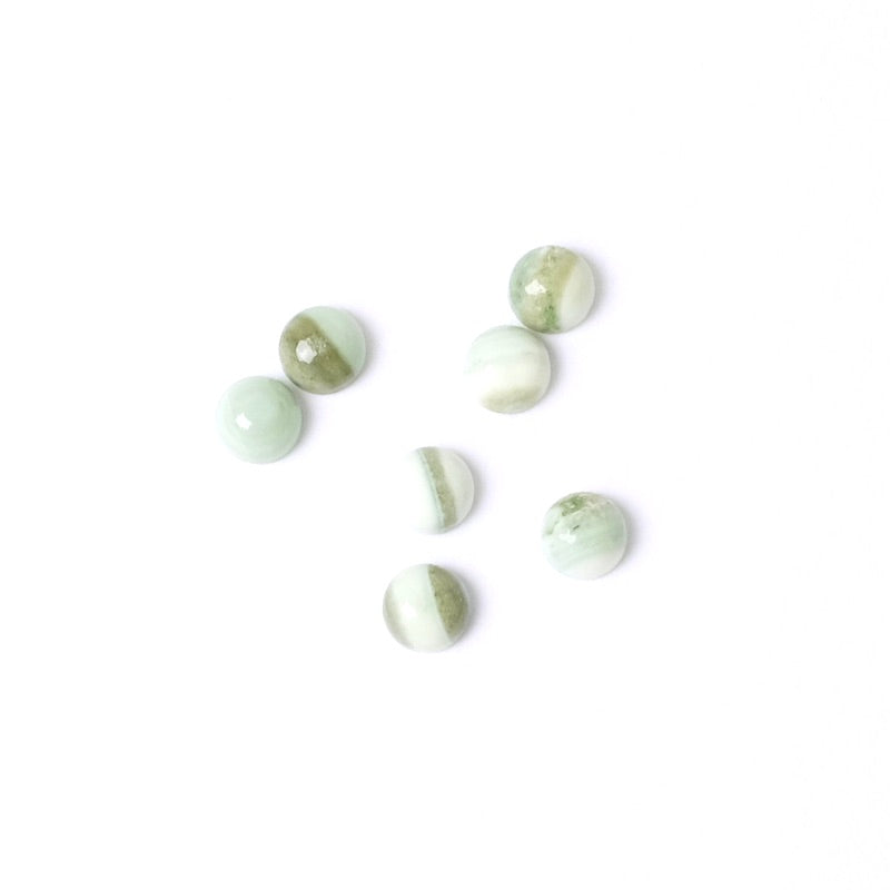 2 Cabochons de pierre naturelle Rond 4mm Agate rayée verte