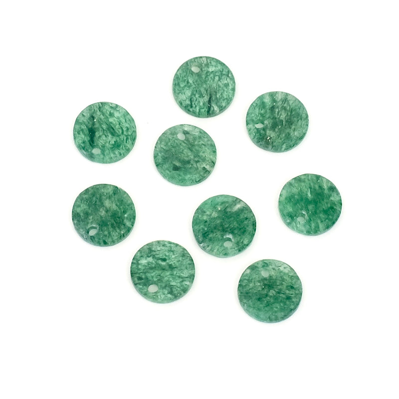 Pendentif sequin rond 8mm en  pierre naturelle Aventurine