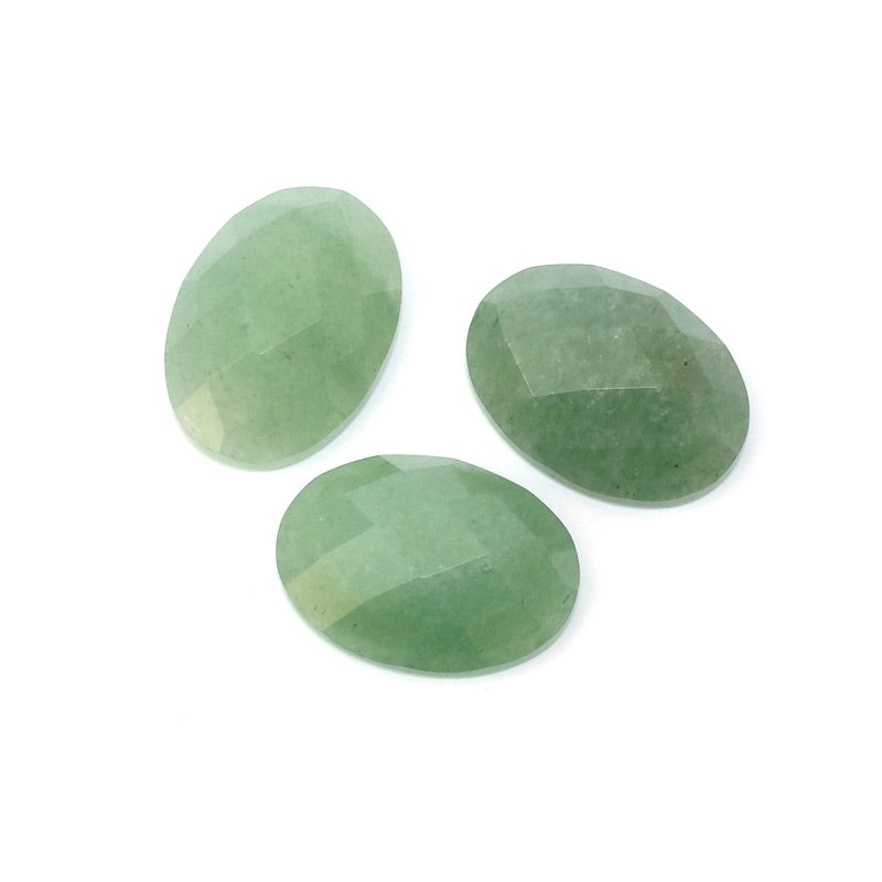 Cabochon pierre naturelle Ovale facetté 13 x 18mm en Aventurine