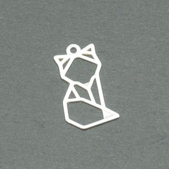 Pendentif Renard Origami en Argent 925