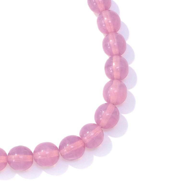 Fil de perles de Bohème rondes 8mm Rose transparent