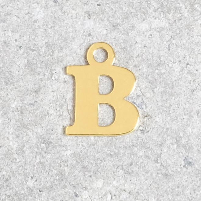 Pendentif lettre B en argent 925 doré à l&#39;or 24K