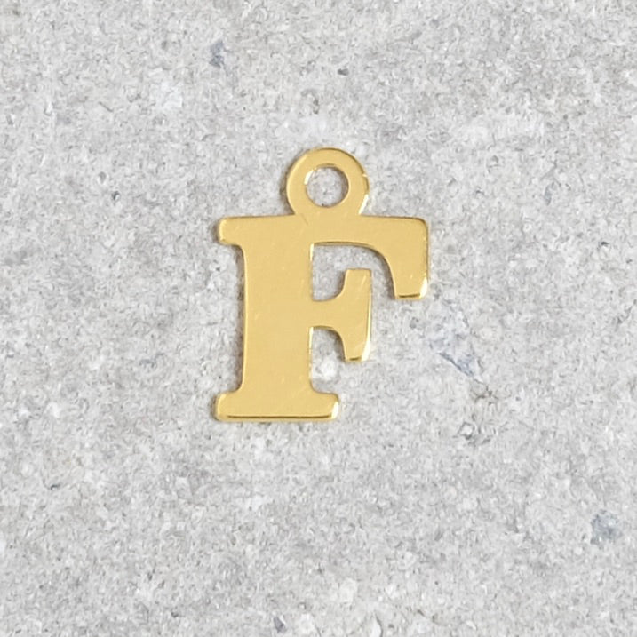 Pendentif lettre F en argent 925 doré à l&#39;or 24K