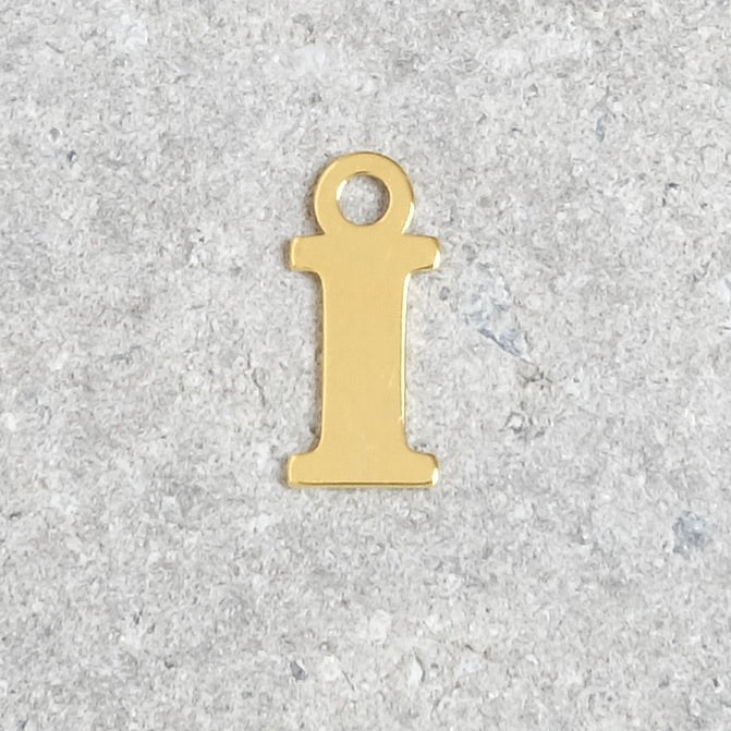 Pendentif lettre I en argent 925 doré à l'or 24K