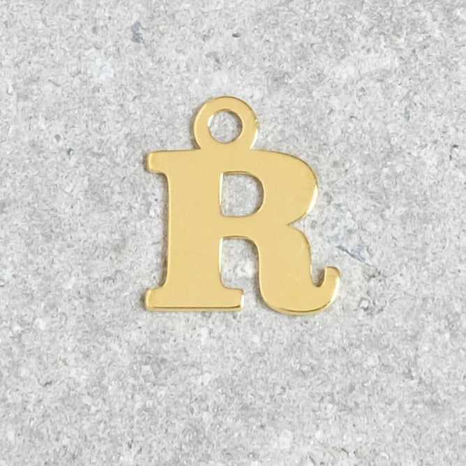 Pendentif lettre R en argent 925 doré à l&#39;or 24K