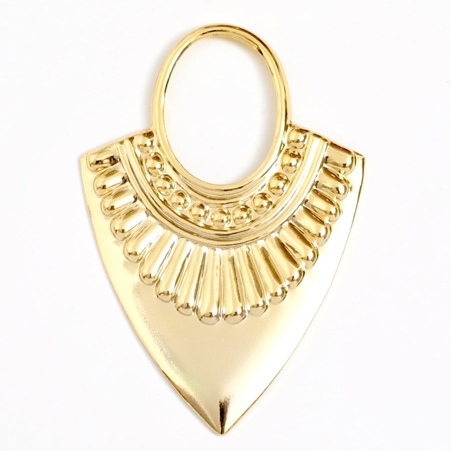 Pendentif Triangle ethnique en laiton Doré à l'or fin 24K