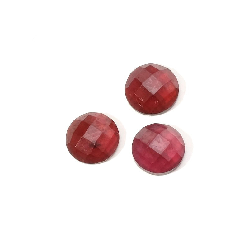 Cabochon en pierre naturelle facettée 8mm Grenat