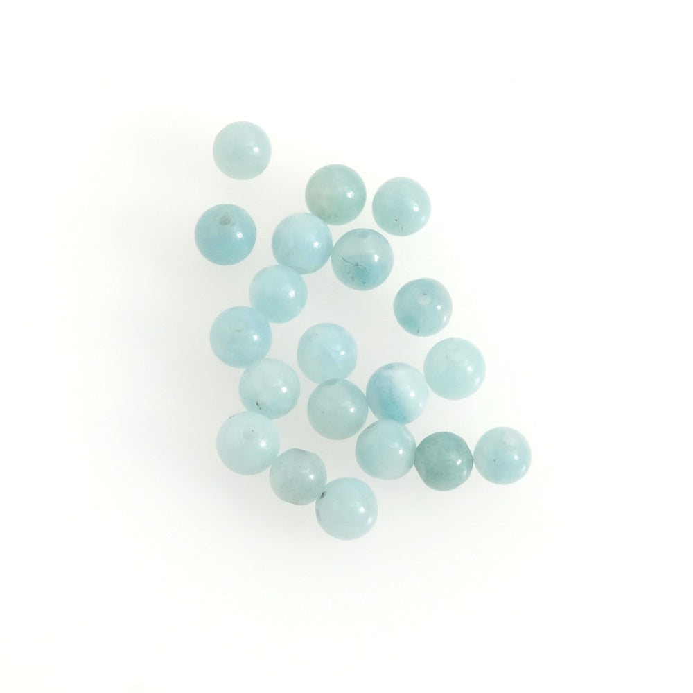 20 perles naturelles rondes 4mm en Amazonite