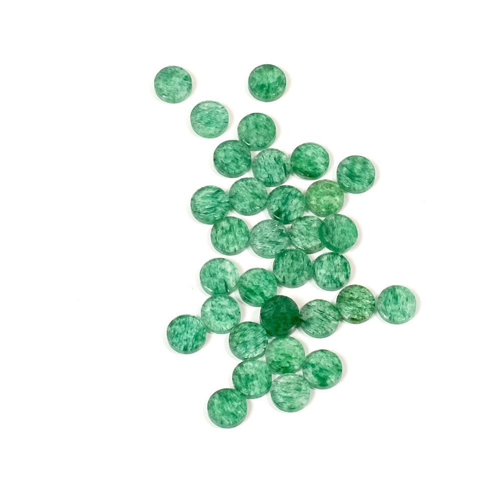 2 Cabochons plats 4mm de pierre naturelle Aventurine