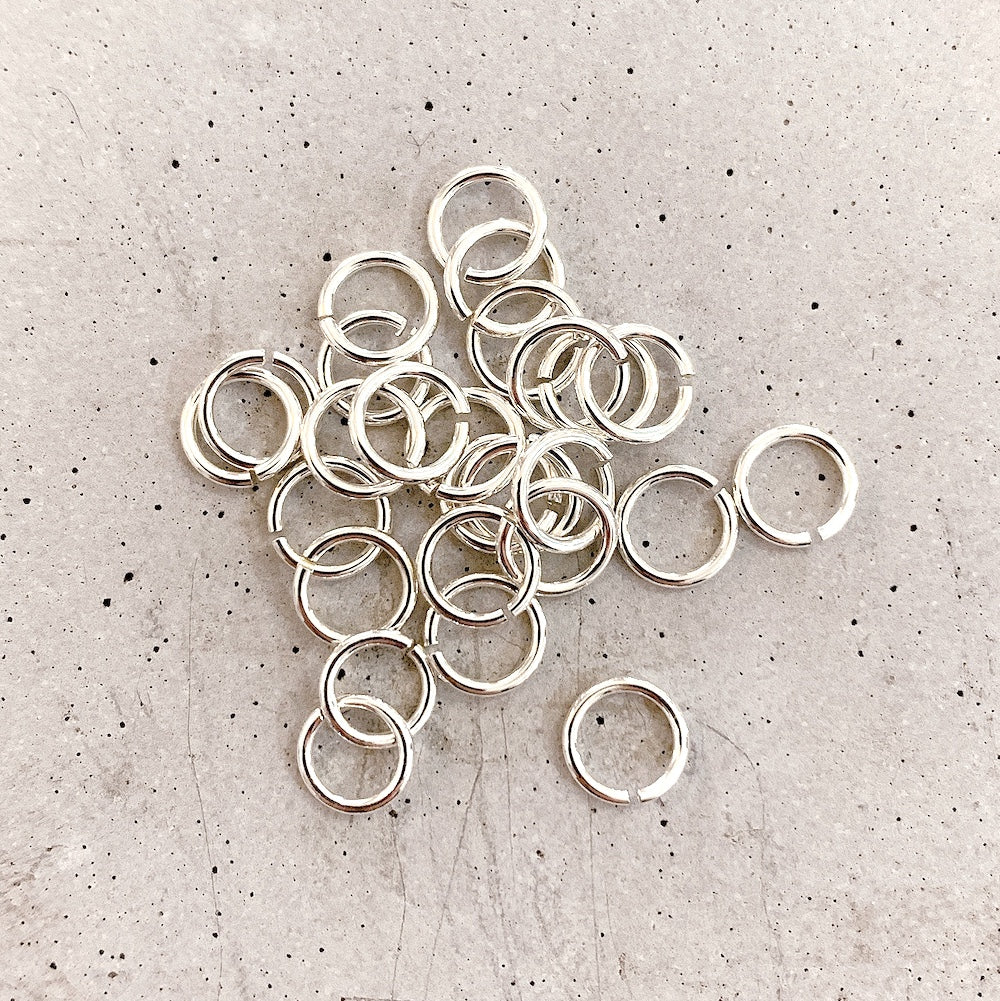 10 open ringen 6 mm x 0,8 mm in massief 925 zilver